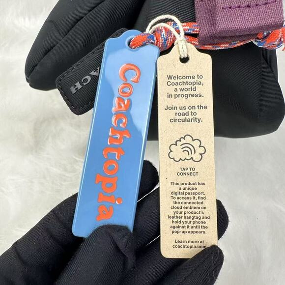 Coach Coachtopia Loop Puffy Wavy Dinky Shoulder Bag Black Rainbow CQ859 NWT - Picture 11 of 12